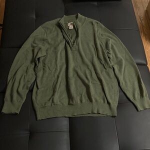 L.L. Bean Men's Green Zip-Up Sweater